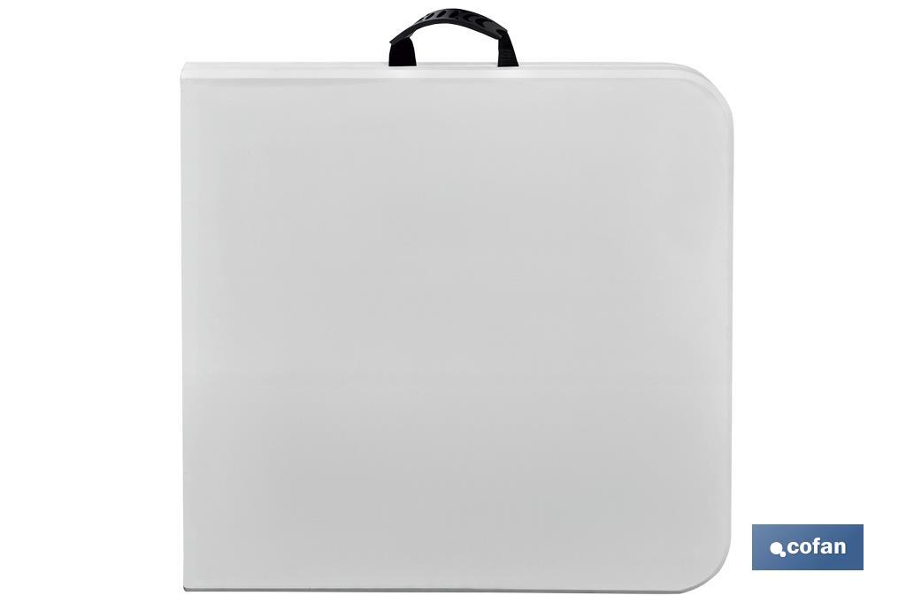 Folding rectangular table | White | Dimensions unfolded: 122 x 60 x 74cm - Cofan