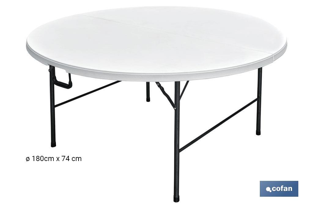 Mesa Plegable Redonda 150 cm Blanca