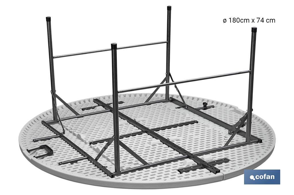 Mesa plegable redonda 122x76 cm negra/blanca - 2 unidades - RETIF