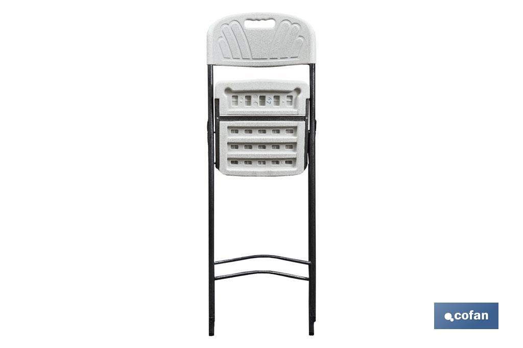 White folding bar stool | Suitable for indoor and outdoor use | Dimensions: 77 x 44 x 109cm  - Cofan