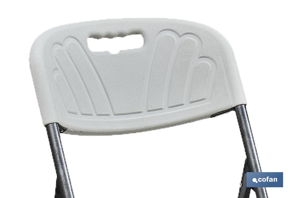 White folding bar stool | Suitable for indoor and outdoor use | Dimensions: 77 x 44 x 109cm  - Cofan