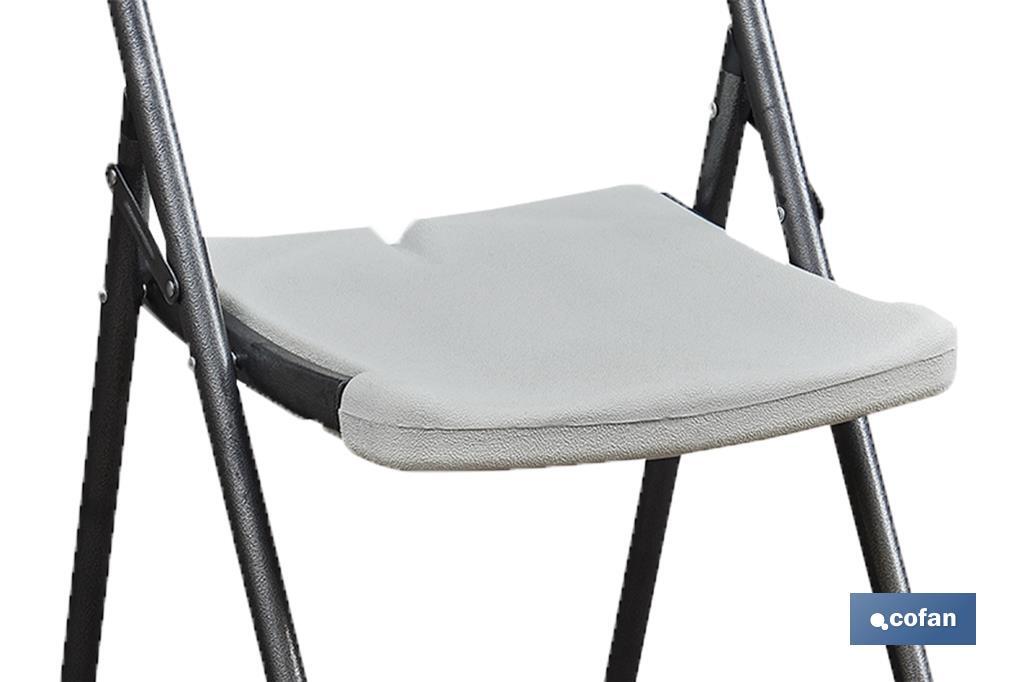 White folding bar stool | Suitable for indoor and outdoor use | Dimensions: 77 x 44 x 109cm  - Cofan