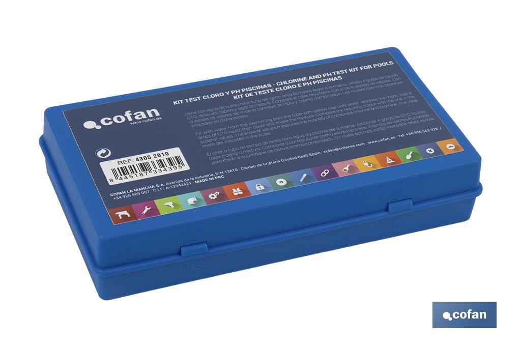 Kit con test de cloro y pH para piscinas | Medidor y analizador de agua - Cofan
