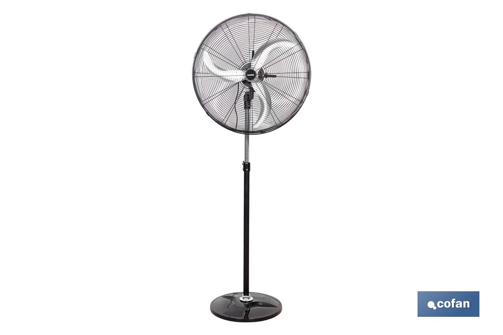 Ventilador de pie industrial con 3 velocidades | 3 aspas de aluminio, función de oscilación | Disponible en diferentes medidas y potencias - Cofan