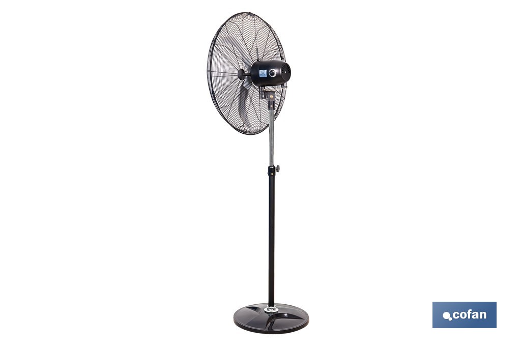 Ventilador de pie industrial con 3 velocidades | 3 aspas de aluminio, función de oscilación | Disponible en diferentes medidas y potencias - Cofan