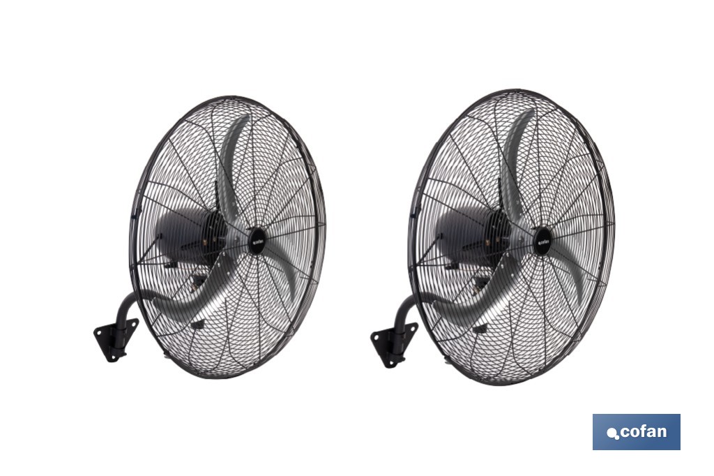 Ventilador de pared industrial con 3 velocidades | 3 aspas de aluminio, función de oscilación | Disponible en diferentes medidas y potencias - Cofan