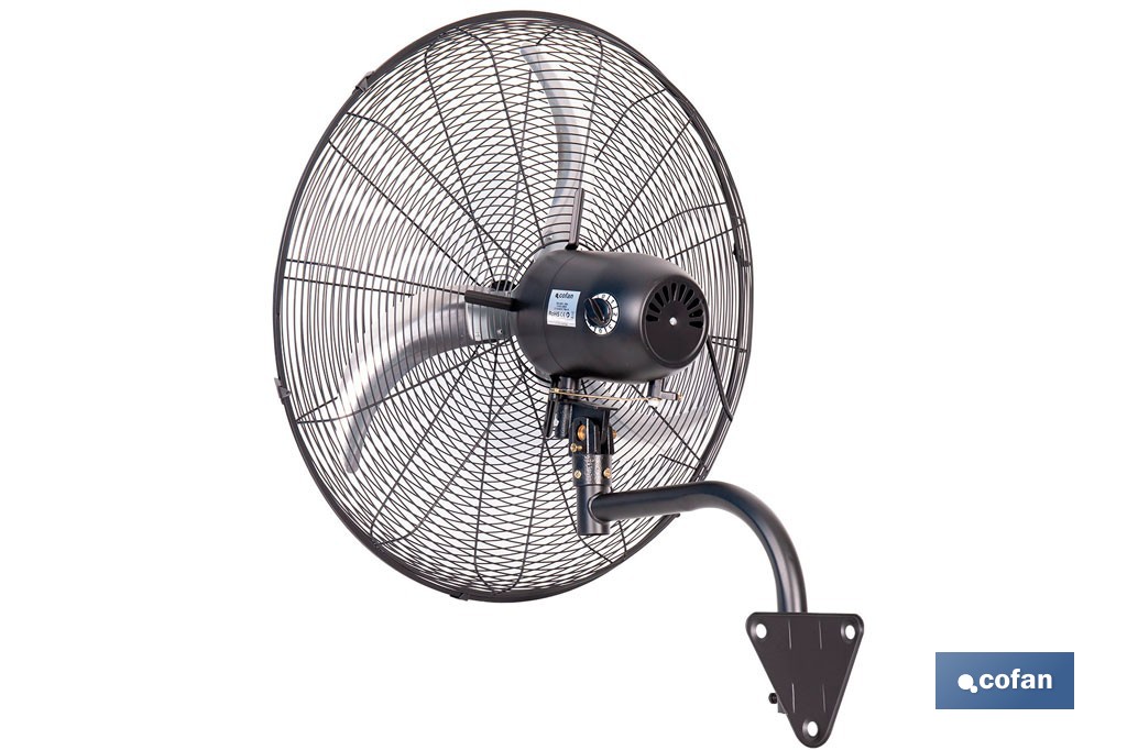 Ventilador de pared industrial con 3 velocidades | 3 aspas de aluminio, función de oscilación | Disponible en diferentes medidas y potencias - Cofan
