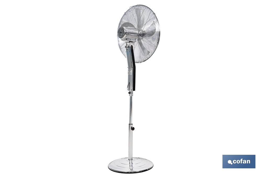 Ventilador de pie de 70 W con mando a distancia y 5 aspas | 3 velocidades, función oscilación, temporizador, 3 modos de ventilación | Disponible en diferentes colores - Cofan