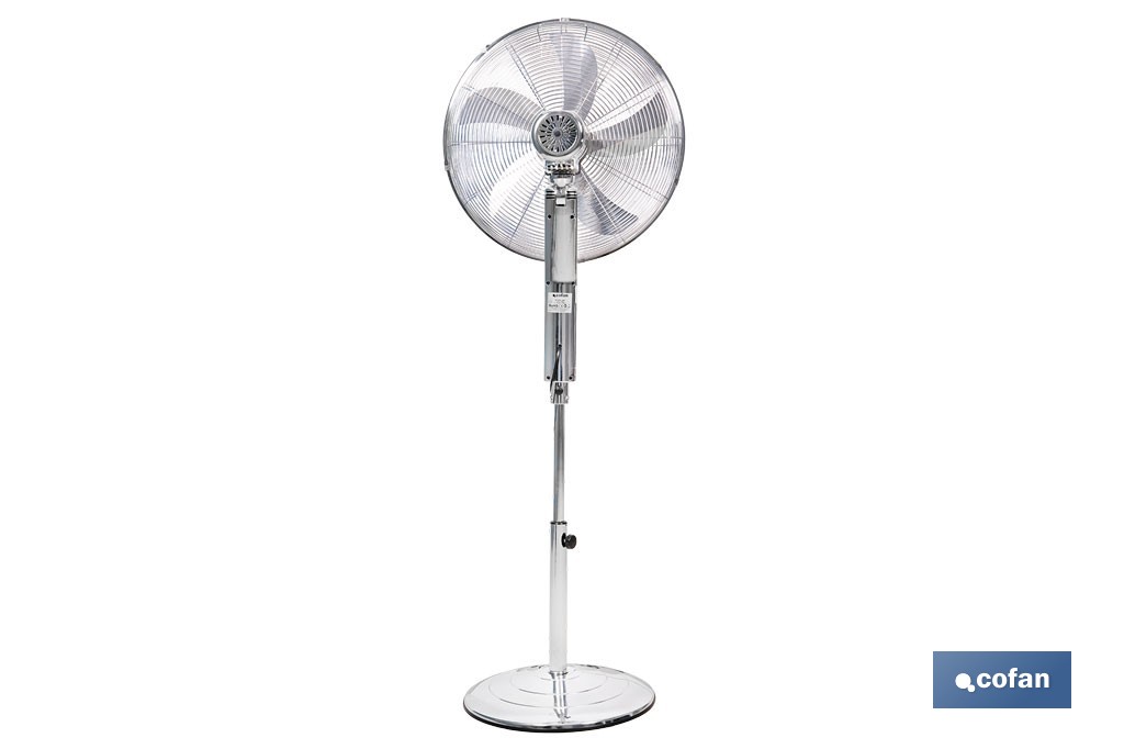 Ventilador de pie de 70 W con mando a distancia y 5 aspas | 3 velocidades, función oscilación, temporizador, 3 modos de ventilación | Disponible en diferentes colores - Cofan