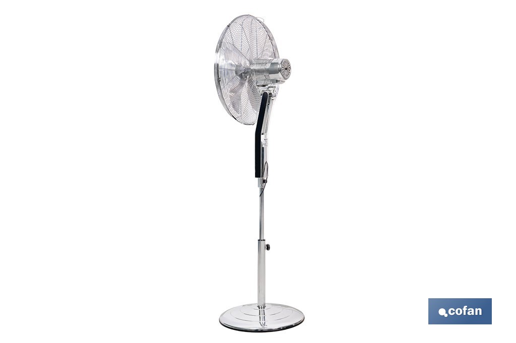 Ventilador de pie de 70 W con mando a distancia y 5 aspas | 3 velocidades, función oscilación, temporizador, 3 modos de ventilación | Disponible en diferentes colores - Cofan