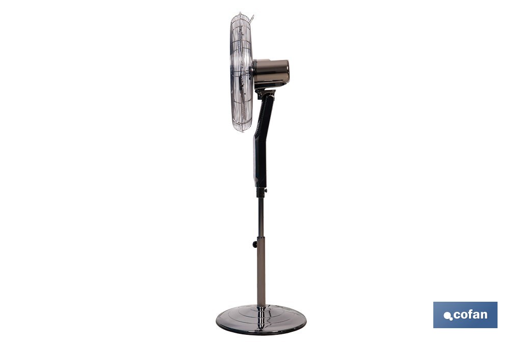 Ventilador de pie de 70 W con mando a distancia y 5 aspas | 3 velocidades, función oscilación, temporizador, 3 modos de ventilación | Disponible en diferentes colores - Cofan
