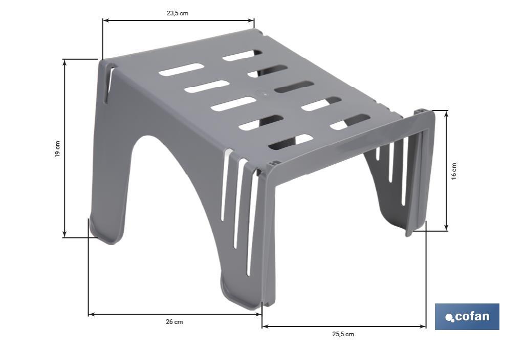 Organizador de zapatos en color gris | Pack de 4 sorportes apilables para maximizar el espacio - Cofan