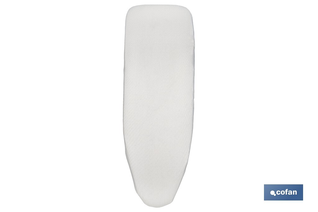 Cushioned ironing board cover | Colour: metallic grey | Material: 100% cotton | Reflects steam | Available in two different sizes - Cofan