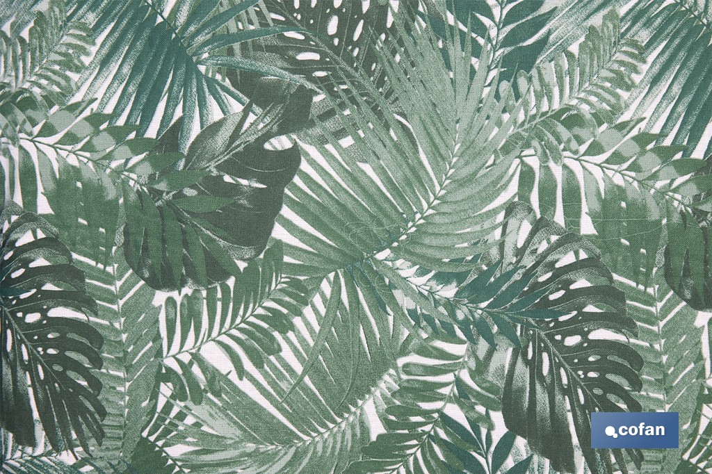 Funda acolchada para tabla de planchar con estampado de ramas verdes | Tamaño universal | Material: 100 % algodón | Refleja el vapor | Medidas: 135 x 53 cm - Cofan