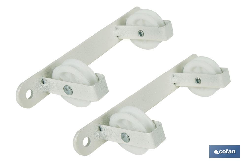 Estendal fixo de parede branco | Inclui duas peças com 2 ou 3 roldanas cada | Disponível em dois tamanhos - Cofan