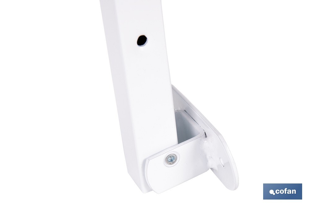 Tendedero de pared abatible | Con 2 soportes metálicos | Ancho de hasta 150 cm | Longitud: 50,5 cm | Incluye tornillos y tacos - Cofan