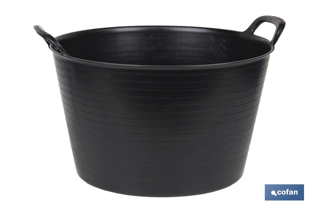 Capazo reciclado color negro | Polietileno reciclado | Disponible en diferentes capacidades - Cofan