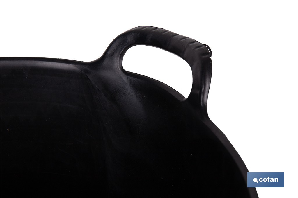 Capazo negro de polietileno reciclado con base plana estable | Adecuado para uso agrícola y construcción, poda, vendimia, apilable | Disponible en varias capacidades - Cofan