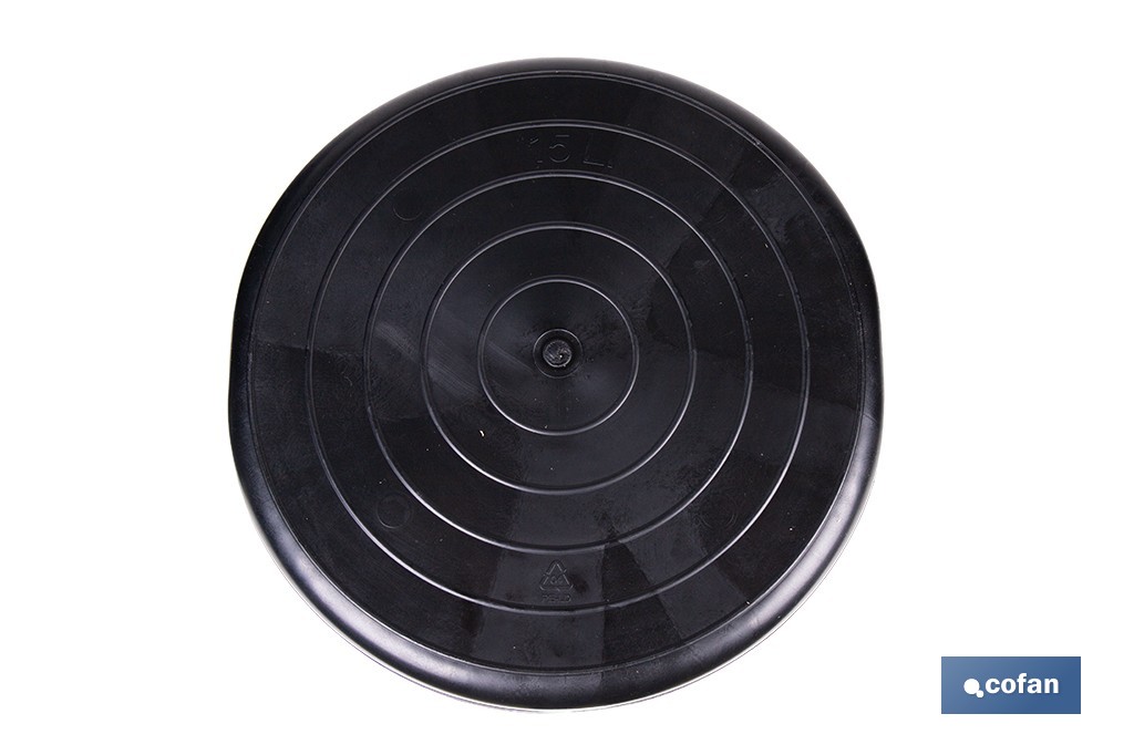 Capazo negro de polietileno reciclado con base plana estable | Adecuado para uso agrícola y construcción, poda, vendimia, apilable | Disponible en varias capacidades - Cofan