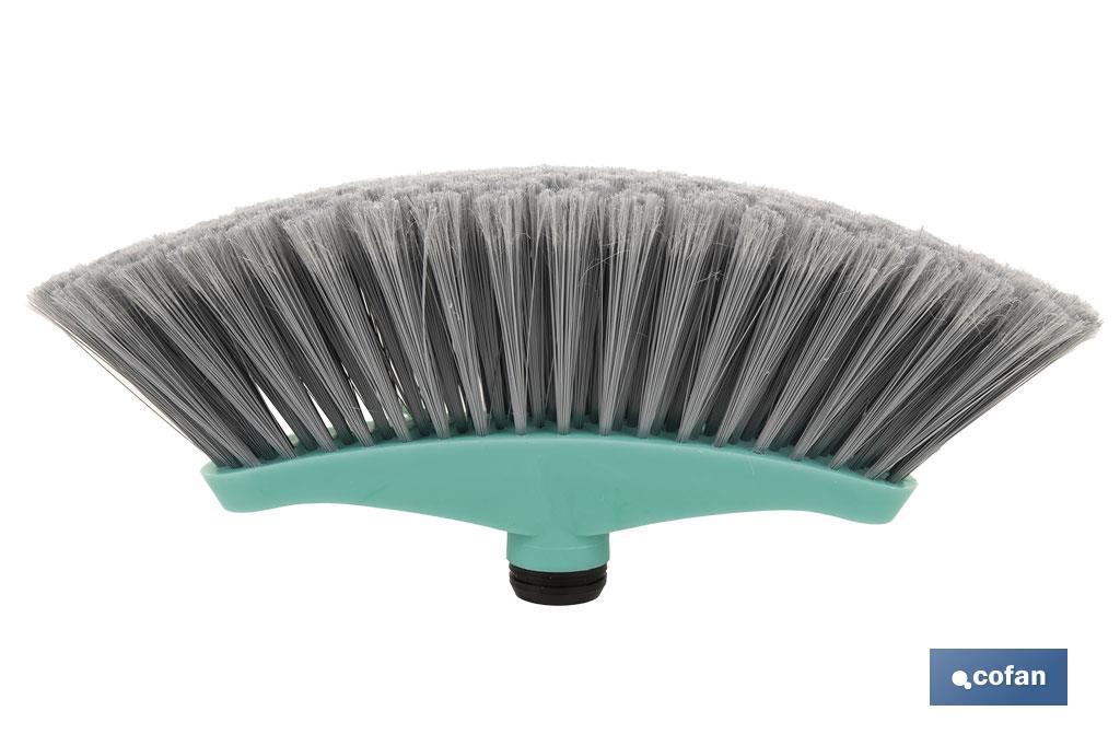 Sweeping brush | Polypropylene head | PVC bristles | Turquoise and grey | Size: 34 x 8 x 15cm - Cofan