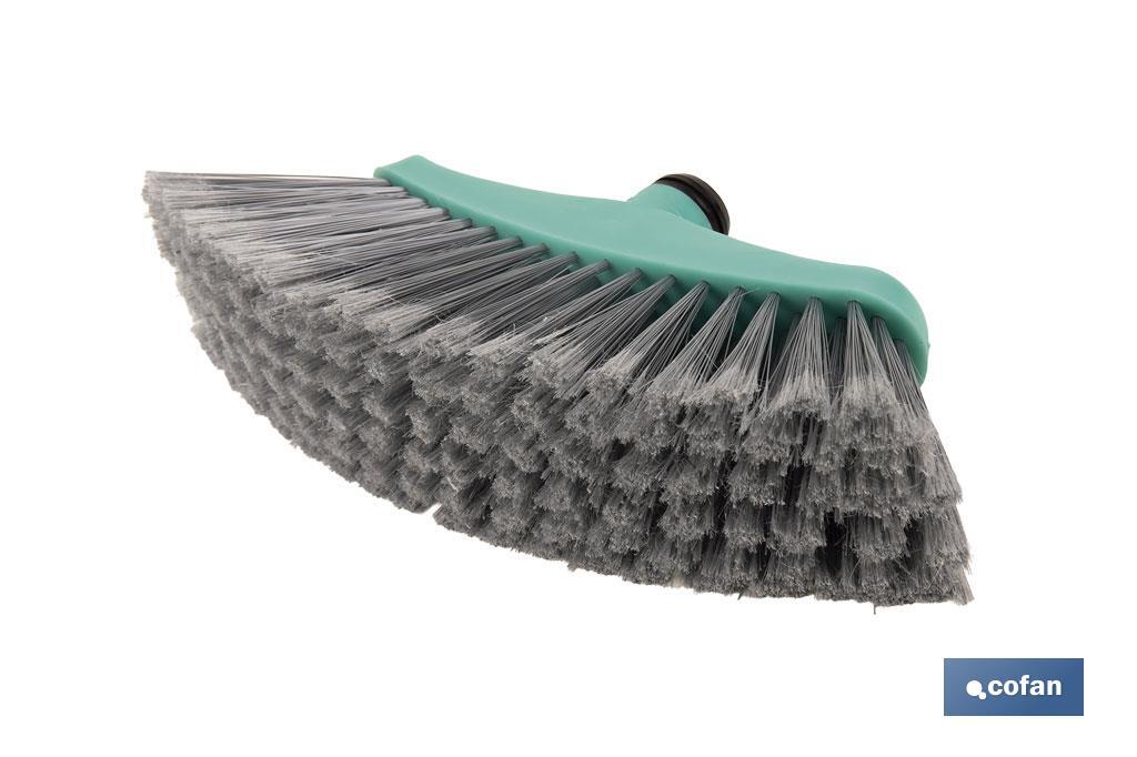 Sweeping brush | Polypropylene head | PVC bristles | Turquoise and grey | Size: 34 x 8 x 15cm - Cofan