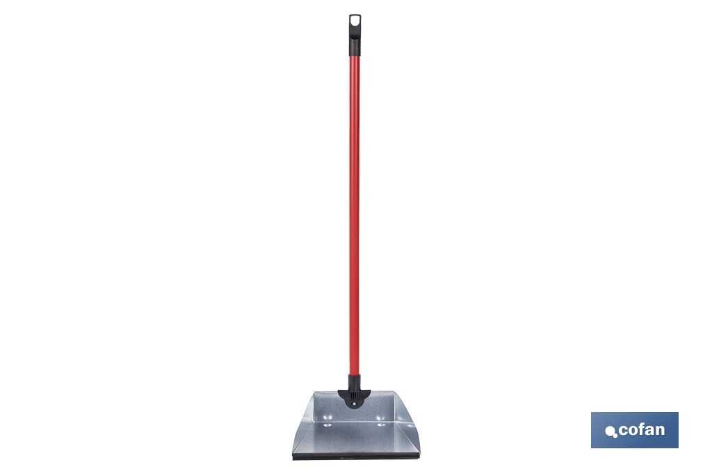 Recogedor metálico | Chapa galvanizada | Palo de rosca incluido | Durabilidad y limpieza profesional | Medidas: 83 x 24 cm - Cofan