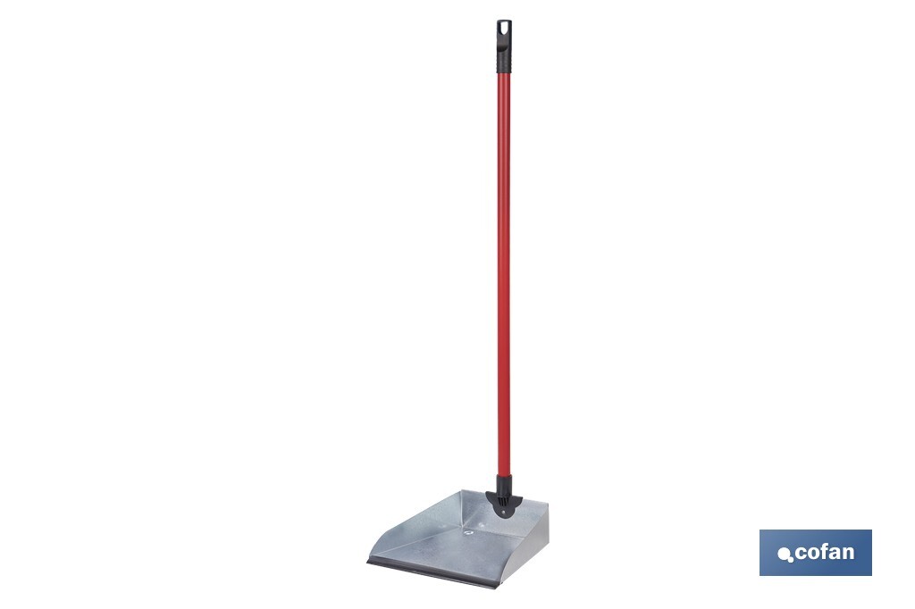 Recogedor metálico | Chapa galvanizada | Palo de rosca incluido | Durabilidad y limpieza profesional | Medidas: 83 x 24 cm - Cofan