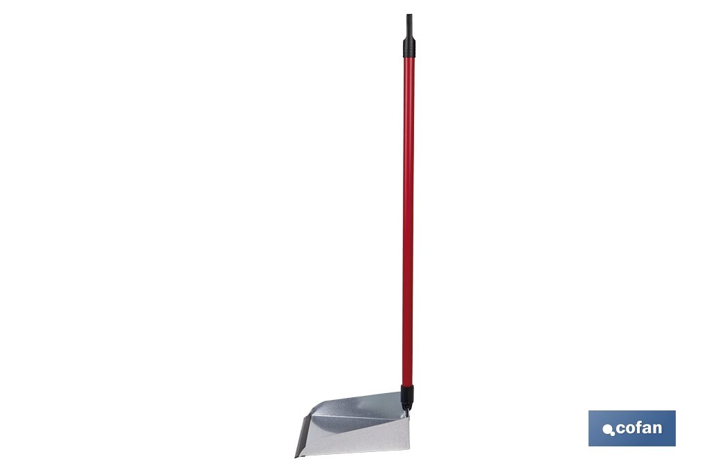 Recogedor metálico | Chapa galvanizada | Palo de rosca incluido | Durabilidad y limpieza profesional | Medidas: 83 x 24 cm - Cofan