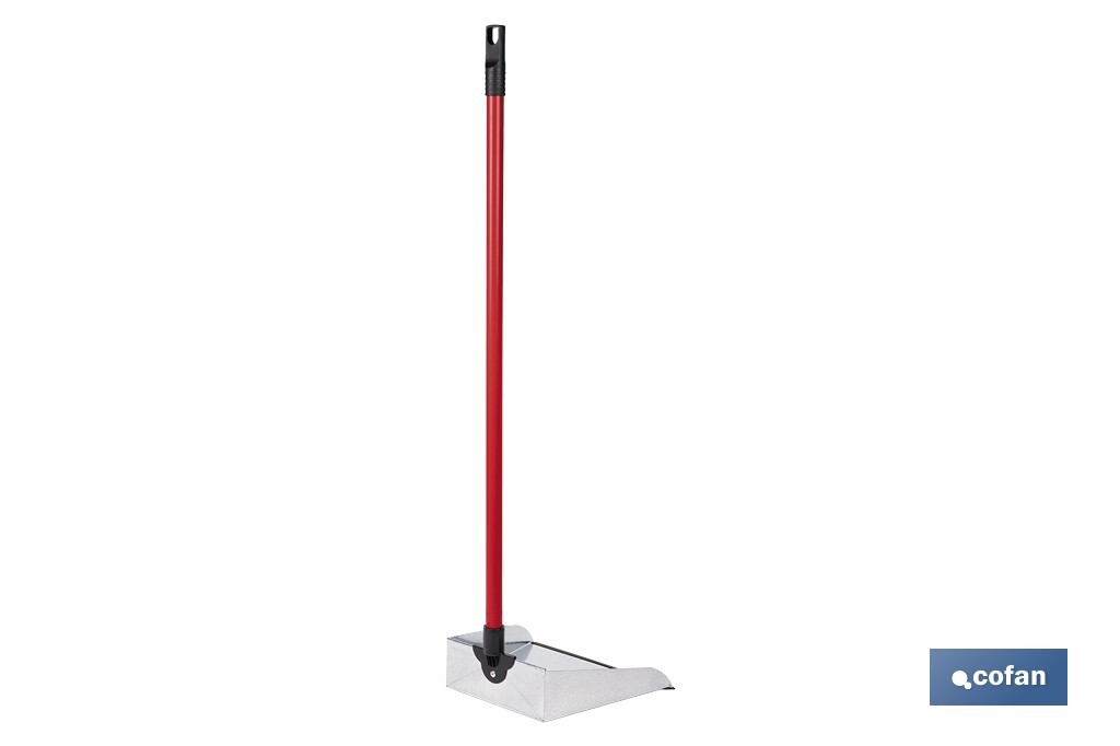 Recogedor metálico | Chapa galvanizada | Palo de rosca incluido | Durabilidad y limpieza profesional | Medidas: 83 x 24 cm - Cofan