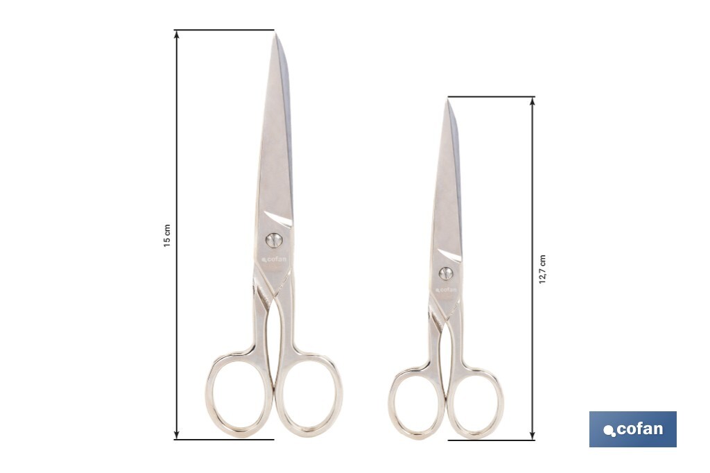 Tijeras de costura profesionales | Hojas de acero al carbono | Precisión y durabilidad en el corte de tejidos | Disponibles en diferentes medidas - Cofan