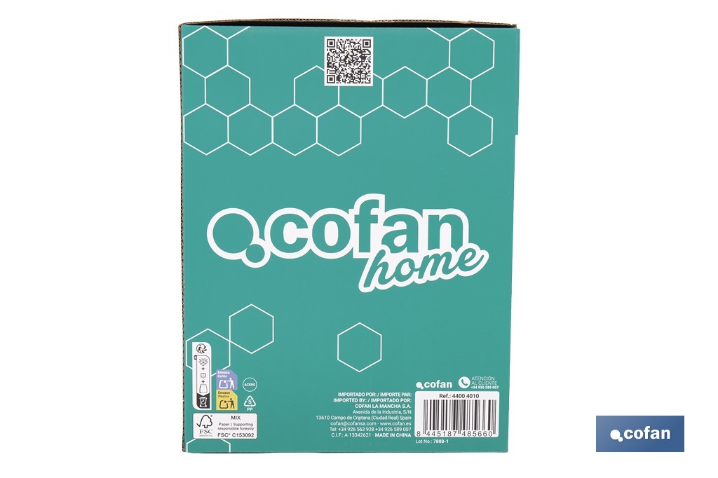 Cubo de basura de acero con pedal y cubo interior | Papelera metálica para baño y cocina | Recubrimiento antihuellas | Disponible en diferentes capacidades - Cofan