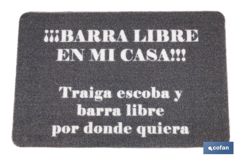 Felpudo entrada casa Barra libre | Adecuado para interior y exterior | Material resistente | Base antideslizante | Medidas: 40 x 60 cm - Cofan