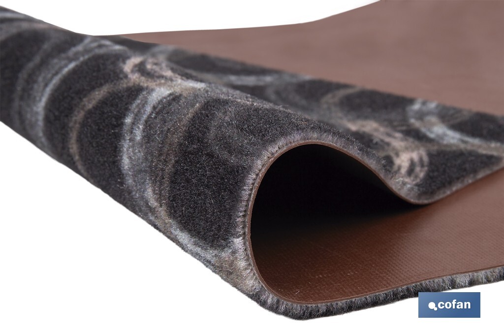 Felpudo de entrada con círculos | Material resistente | Base antideslizante | Adecuado para interior y exterior | Medidas: 50 x 70 cm - Cofan