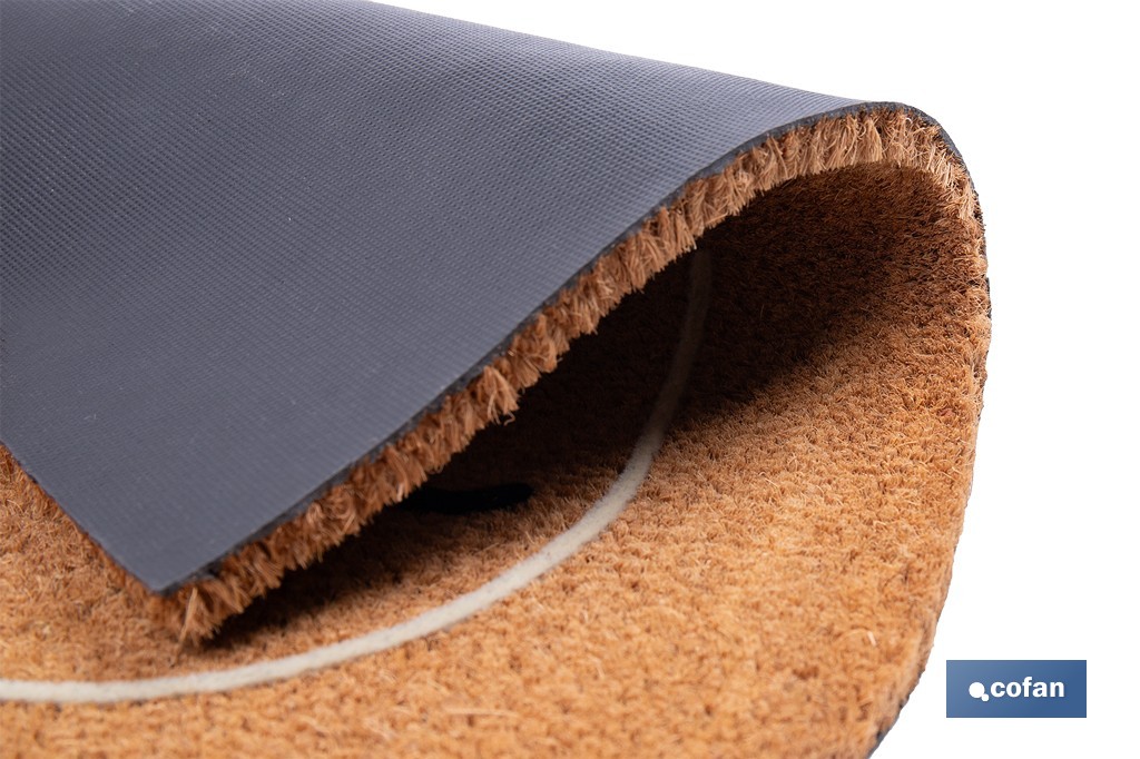 Felpudo de fibra de coco para interior con base antideslizante | Diseño Sweet Home | Medidas: 40 x 60 cm - Cofan