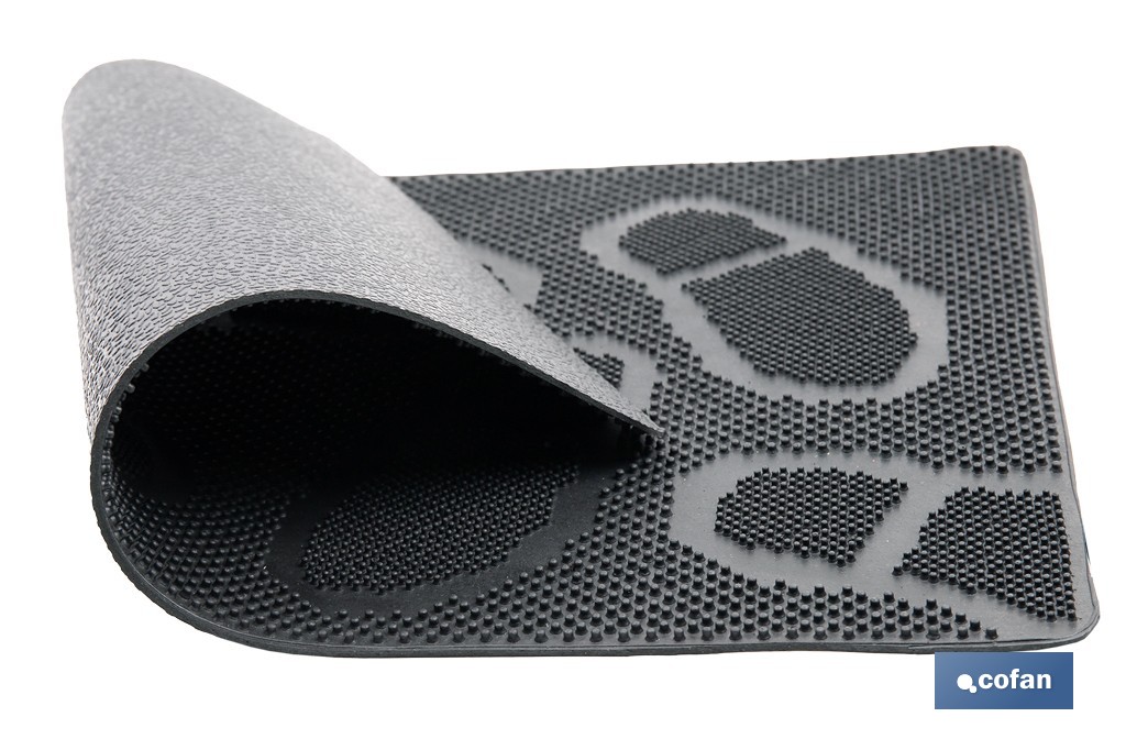 Felpudo de entrada con diseño de huellas | Adecuado para interior y exterior | 100 % caucho | Medidas: 40 x 60 cm - Cofan