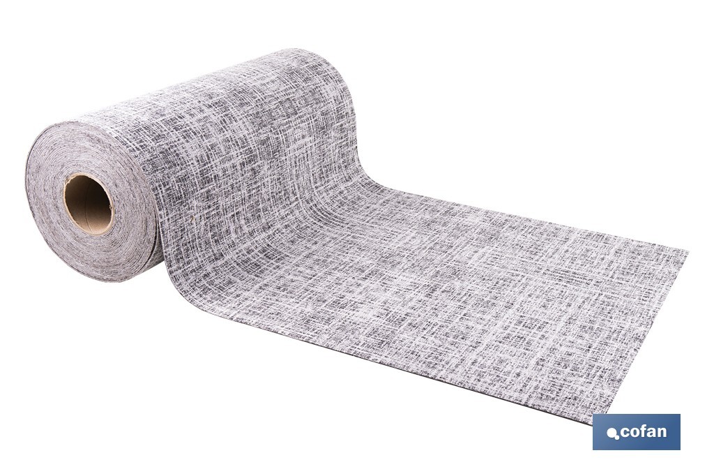 Rollo de alfombra vinílica para interior | Diseño Jaspeado en color gris marengo | Impermeable y de fácil limpieza - Cofan