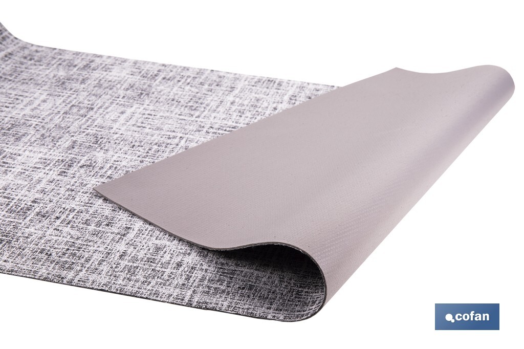Rollo de alfombra vinílica para interior | Diseño Jaspeado en color gris marengo | Impermeable y de fácil limpieza - Cofan