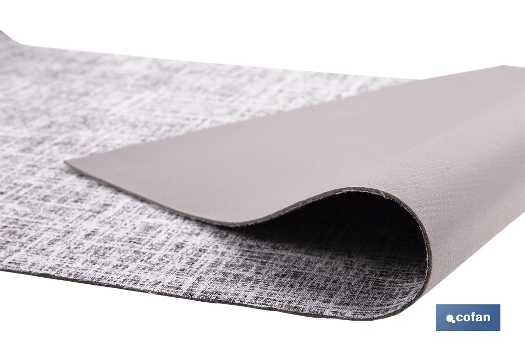 Rollo de alfombra vinílica para interior | Diseño Jaspeado en color gris marengo | Impermeable y de fácil limpieza - Cofan