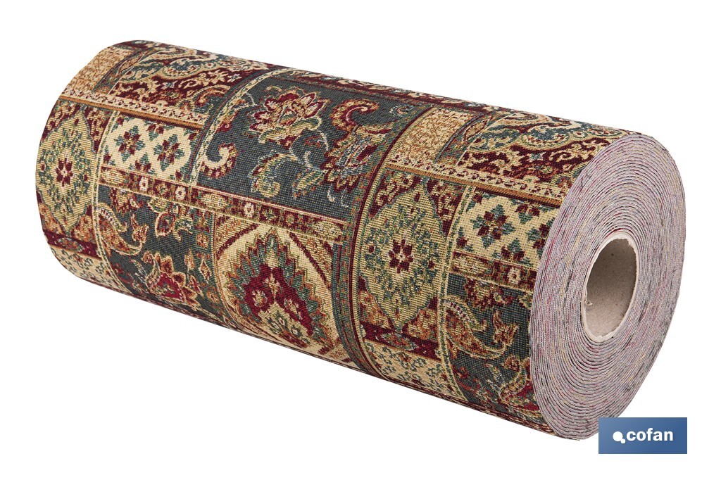 Rollo de alfombra vinílica para interior | Diseño con estampado de Oriente | Impermeable y de fácil limpieza - Cofan