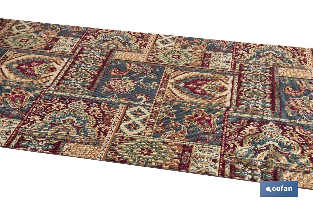 Rollo de alfombra vinílica para interior | Diseño con estampado de Oriente | Impermeable y de fácil limpieza - Cofan