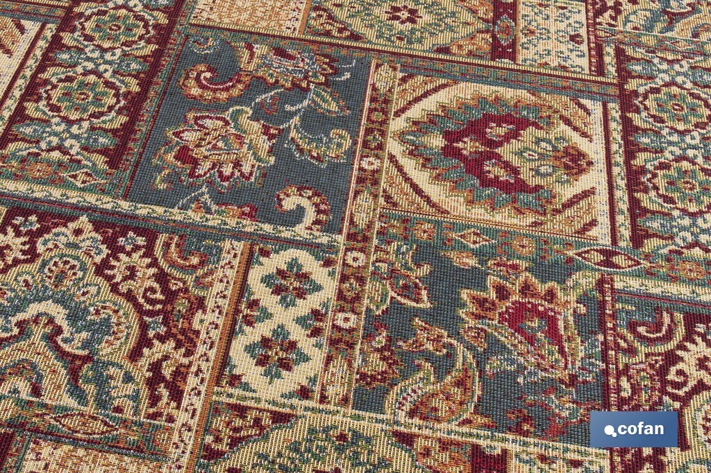 Rollo de alfombra vinílica para interior | Diseño con estampado de Oriente | Impermeable y de fácil limpieza - Cofan