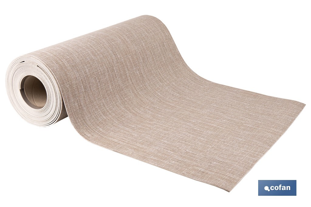 Rollo de alfombra vinílica semirrígida de impresión digital | Estampado jaspeado en beige | Resistente para suelos interiores y exteriores cubiertos - Cofan