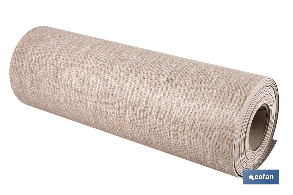 Rollo de alfombra vinílica semirrígida de impresión digital | Estampado jaspeado en beige | Resistente para suelos interiores y exteriores cubiertos - Cofan
