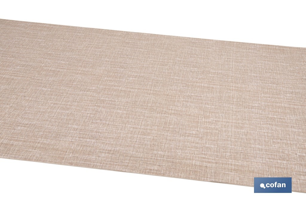 Rollo de alfombra vinílica semirrígida de impresión digital | Estampado jaspeado en beige | Resistente para suelos interiores y exteriores cubiertos - Cofan