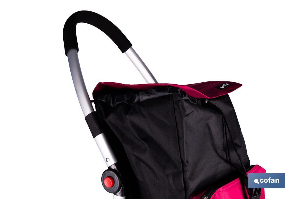 Carro de la compra plegable con 2 ruedas | Chasis de aluminio | Bolsa de 43 litros | Bolsillo para congelados | Disponible en varios colores - Cofan