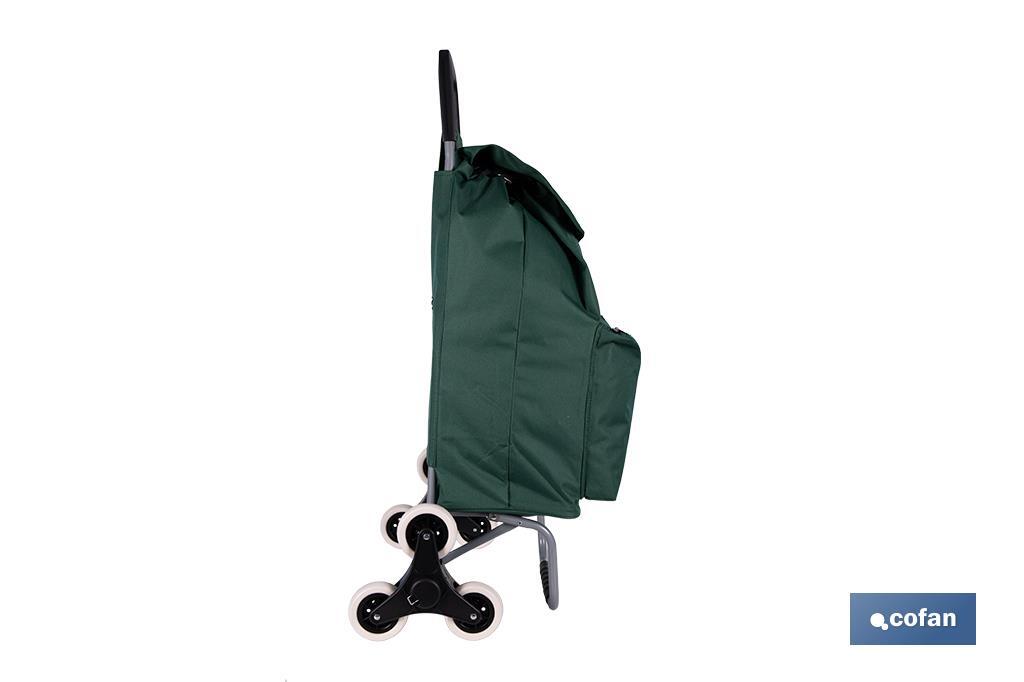 Carro de la compra con 6 ruedas | Diseño plegable | Sube escaleras | Bolsa de 42 litros | Bolsillo para congelados | Disponible en varios colores - Cofan