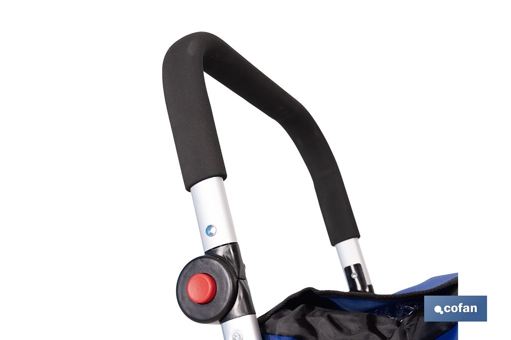 Carro de la compra plegable con 6 ruedas | Chasis de aluminio | Bolsa de 53 litros | Bolsillo para congelados | Mango ajustable | Disponible en varios colores - Cofan