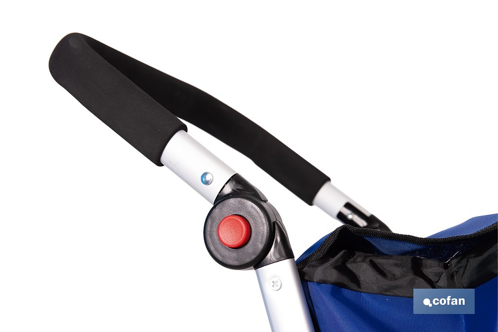 Carro de la compra plegable con 6 ruedas | Chasis de aluminio | Bolsa de 53 litros | Bolsillo para congelados | Mango ajustable | Disponible en varios colores - Cofan