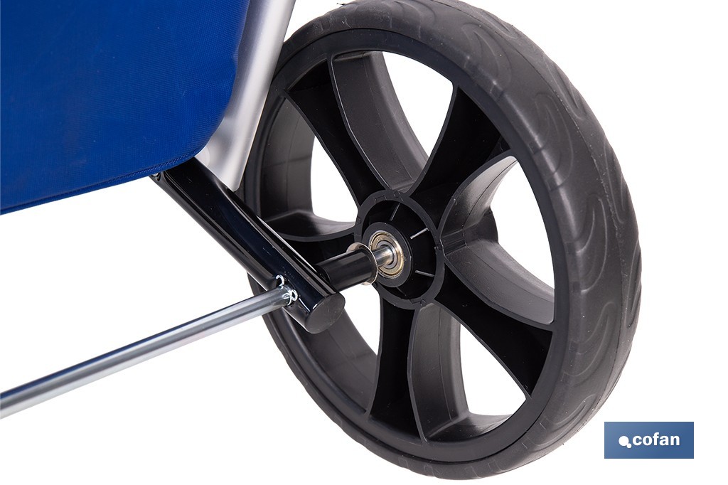 Carro de la compra plegable con 6 ruedas | Chasis de aluminio | Bolsa de 53 litros | Bolsillo para congelados | Mango ajustable | Disponible en varios colores - Cofan