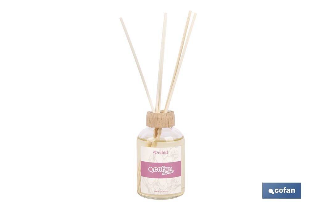 Ambientador de varillas | Aroma a orquídea | Difusor con varillas de ratán - Cofan